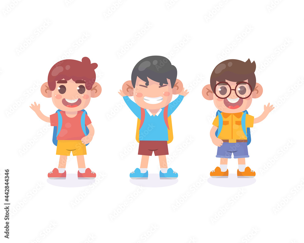 Happy children standing back to school
Happy children standing back to school