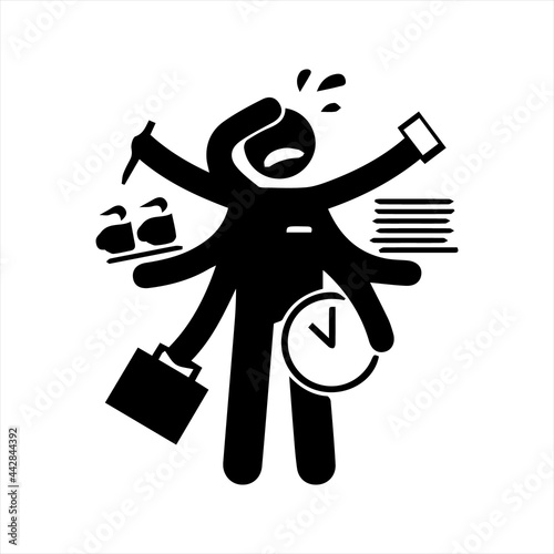 Too much work icon, vector and glyph