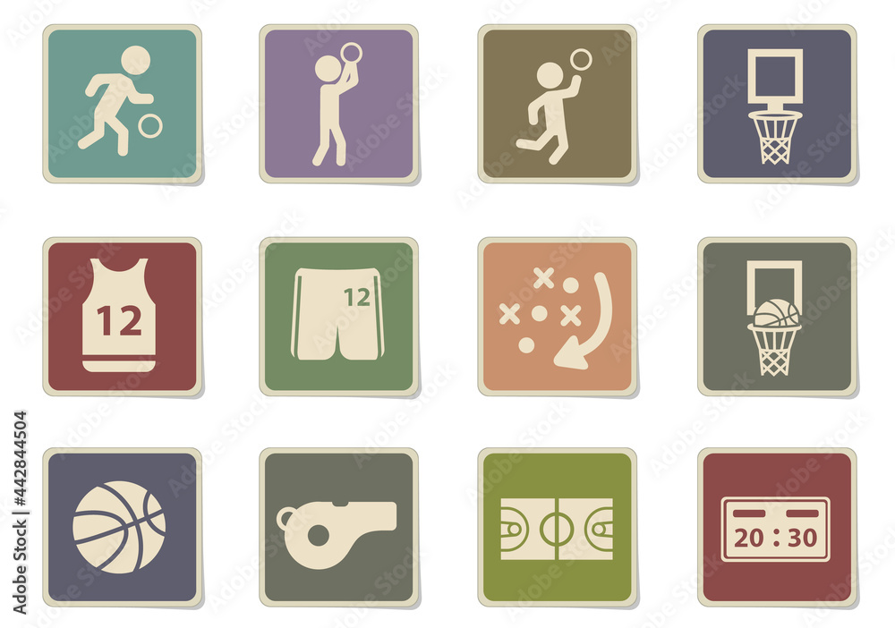 basketball icon set