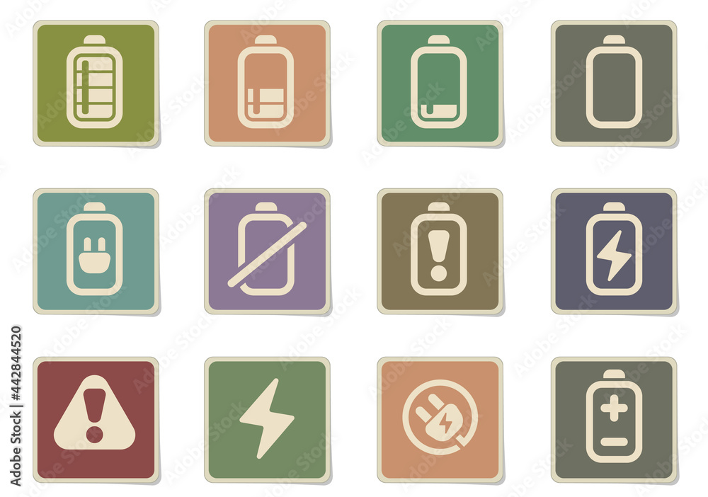 Battery icons set Battery icons set