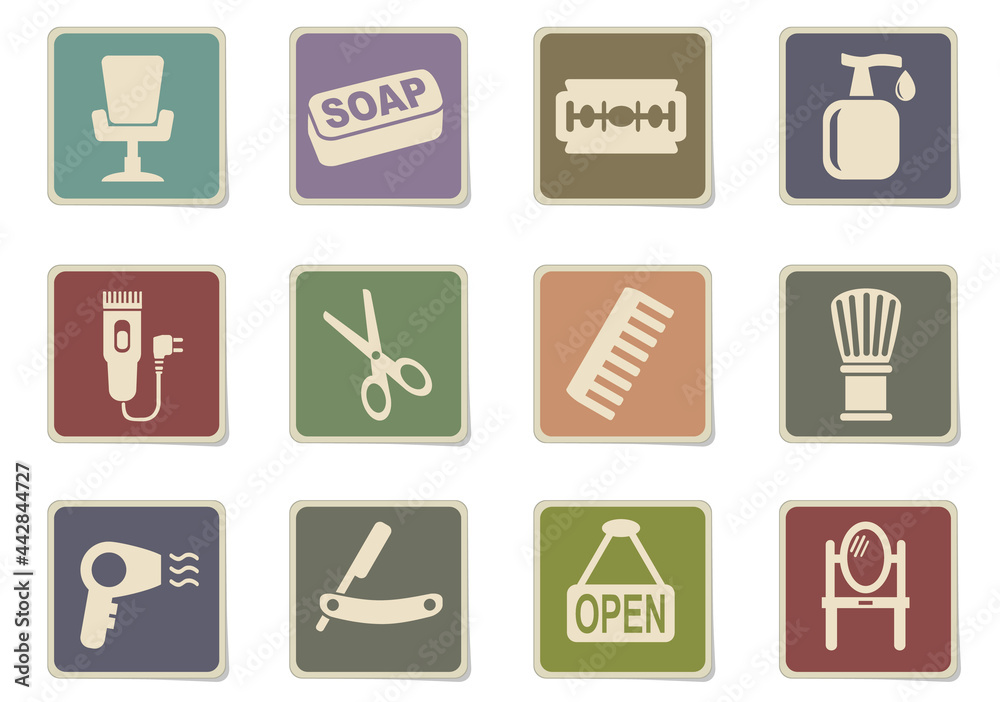 barbershop icon set barbershop icon set