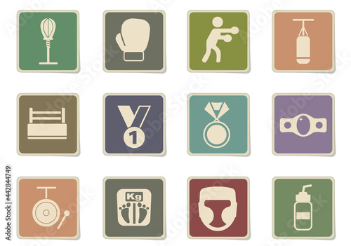 pugilism icon set