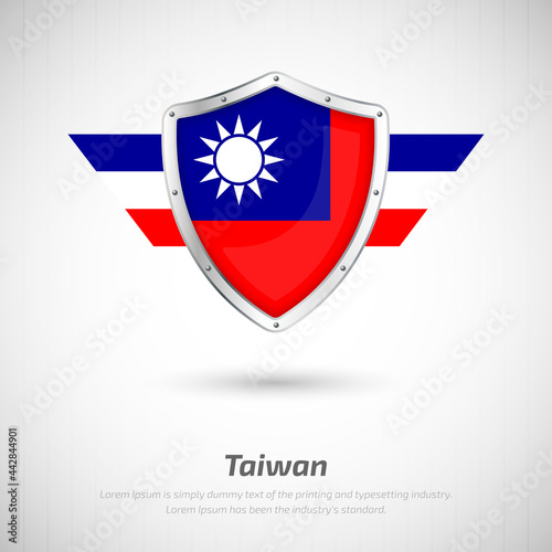 Elegant glossy shield for Taiwan country with happy national day greeting background Free Download Elegant glossy shield for Taiwan country with happy national day greeting background - GFXLoad