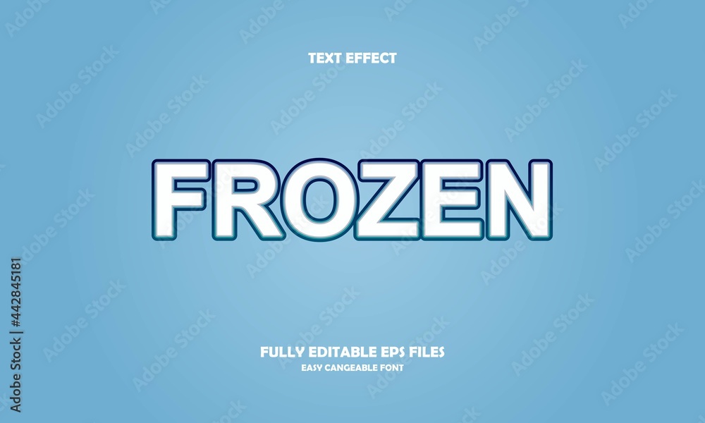 frozen style editable text effect