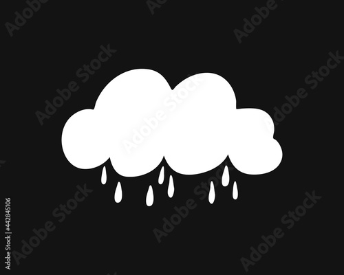 Fototapeta Naklejka Na Ścianę i Meble -  Doodle cloud with rain icon. Kids hand drawn art. Cartoon vector stock illustration. EPS 10