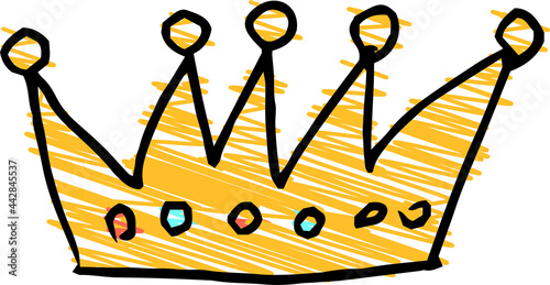 子供が描いたかわいい王冠の落書き