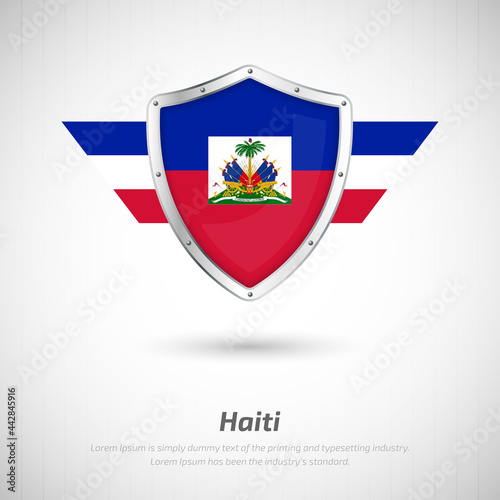 Elegant glossy shield for Haiti country with happy independence day greeting background Free Download Elegant glossy shield for Haiti country with happy independence day greeting background - GFXLoad