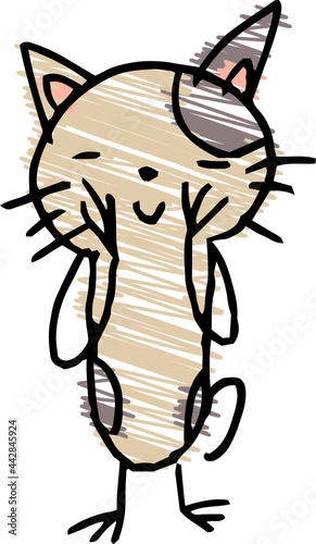 子供が描いたかわいい猫の落書き
