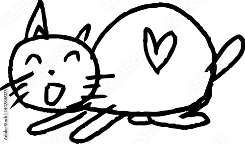 子供が描いたかわいい猫の落書き