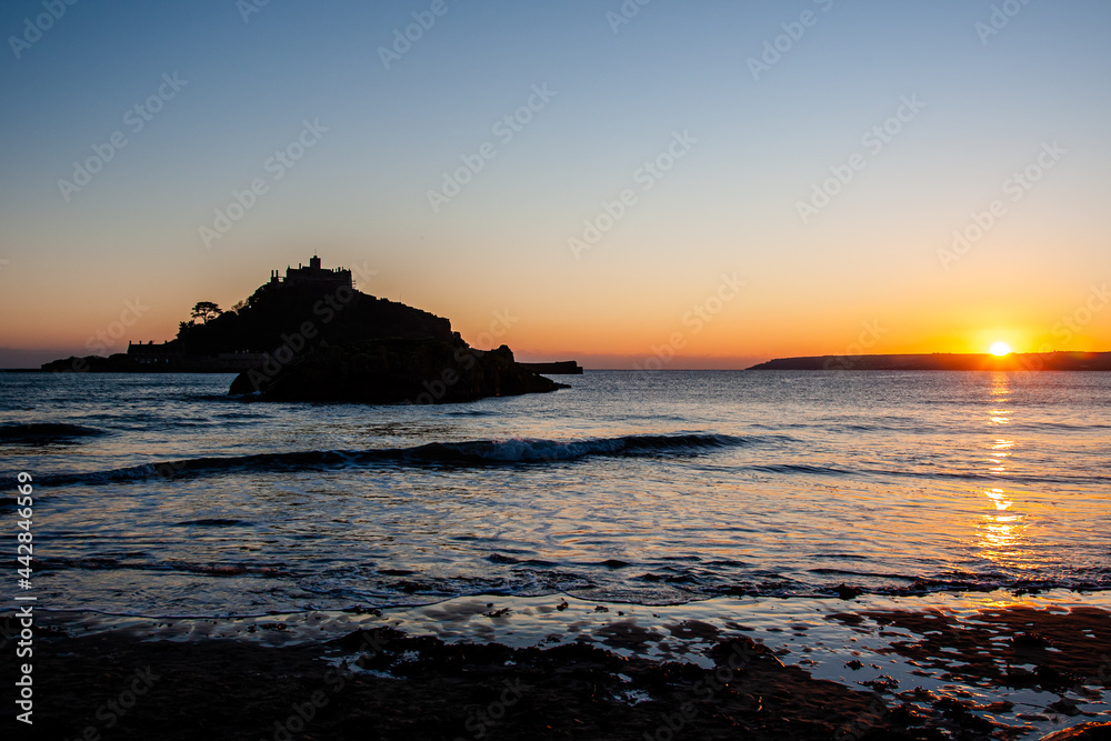 Saint Michael's Mount in the early morning in Cornwall, England UK