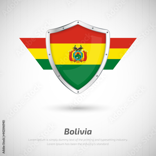 Elegant glossy shield for Bolivia country with happy independence day greeting background Free Download Elegant glossy shield for Bolivia country with happy independence day greeting background - GFXLoad