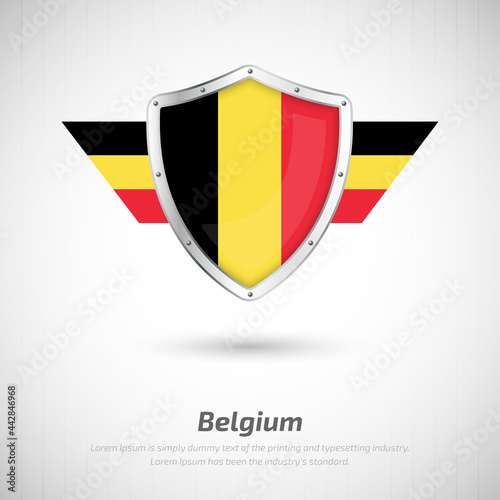 Elegant glossy shield for Belgium country with happy national day greeting background Free Download Elegant glossy shield for Belgium country with happy national day greeting background - GFXLoad