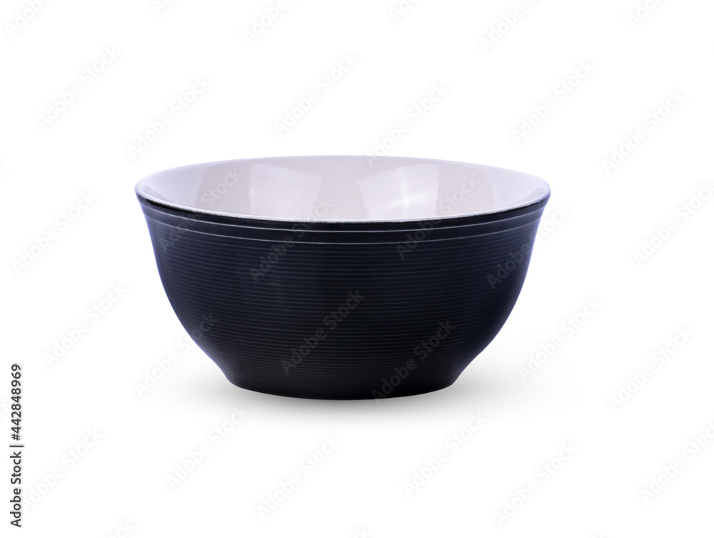 empty black bowl isolated on white empty black bowl isolated on white