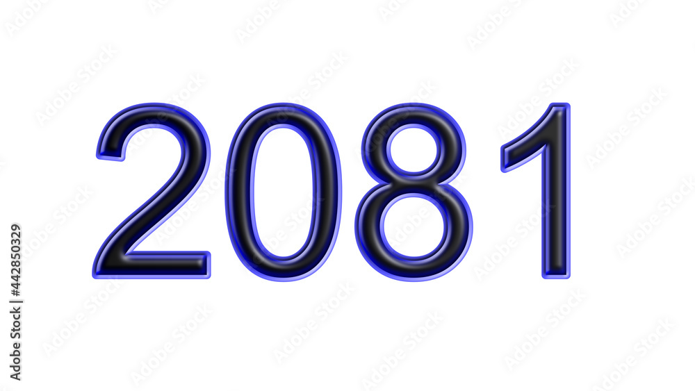 blue 2081 number 3d effect white background blue 2081 number 3d effect white background
