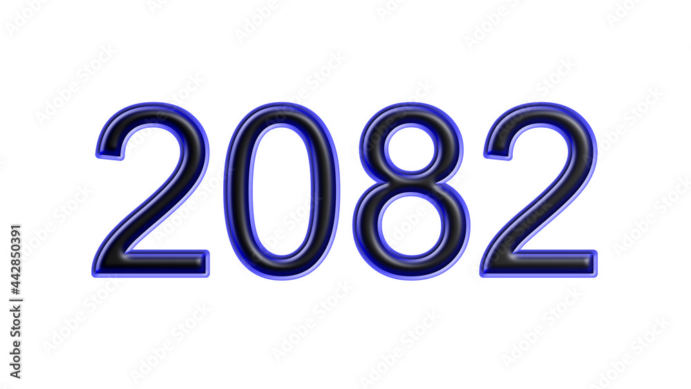 blue 2082 number 3d effect white background blue 2082 number 3d effect white background