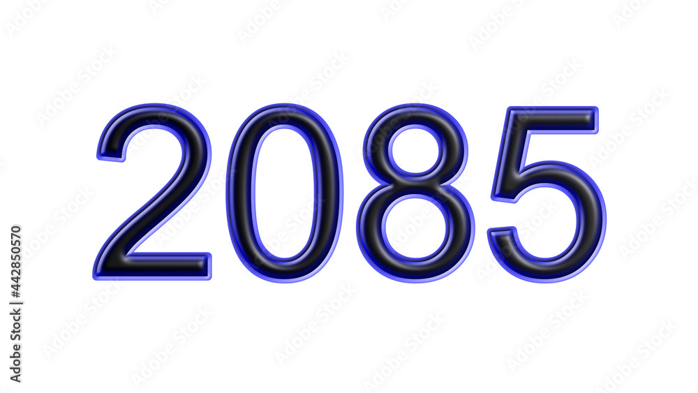 blue 2085 number 3d effect white background blue 2085 number 3d effect white background