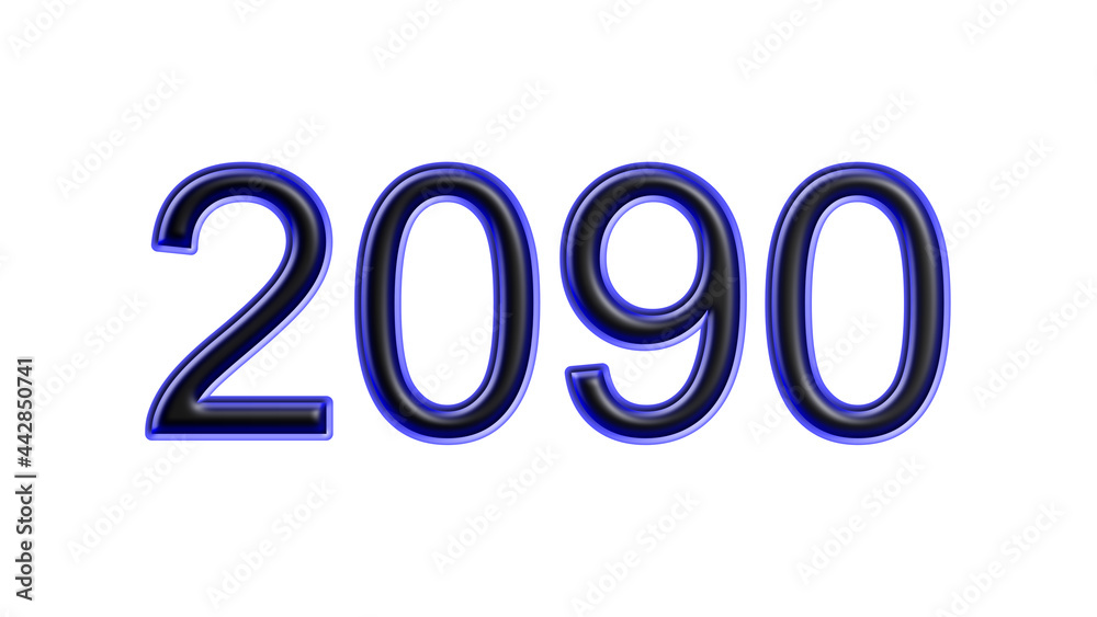 blue 2090 number 3d effect white background blue 2090 number 3d effect white background