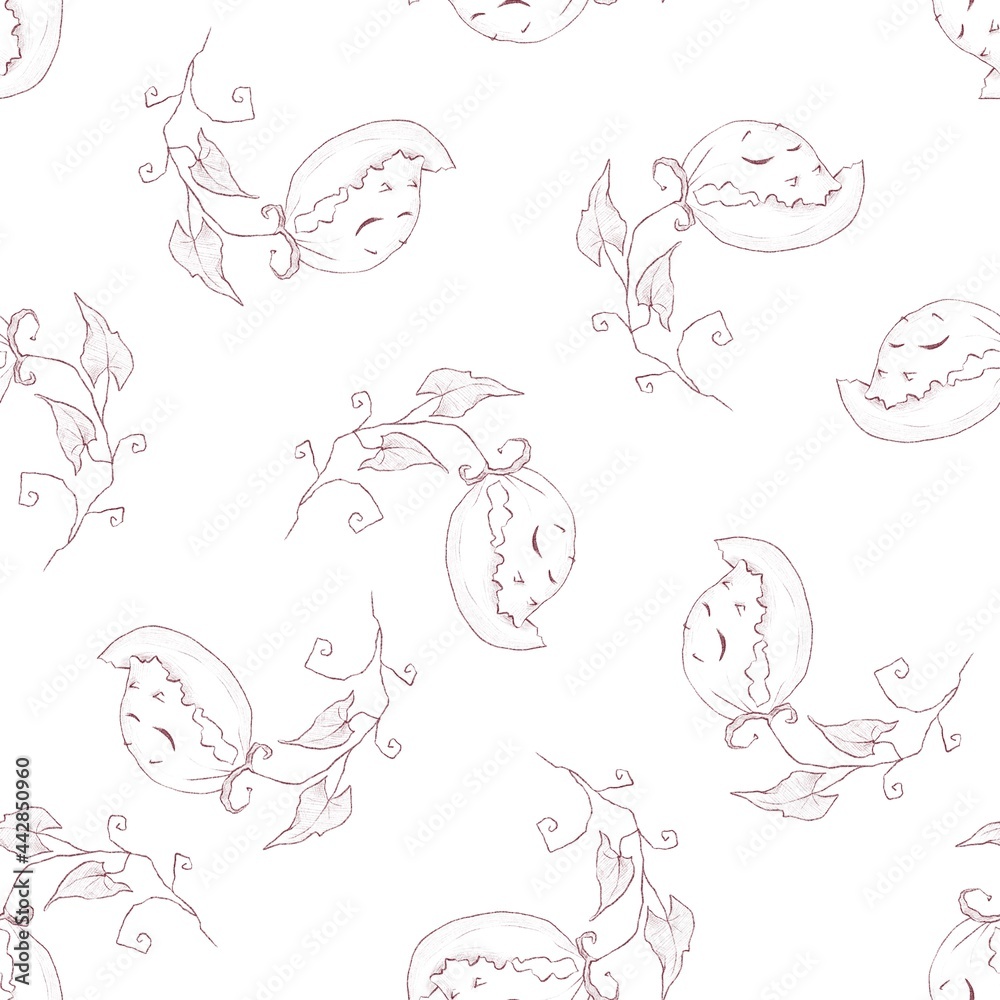 Seamless pattern for the holiday Halloween. Watercolor illustration