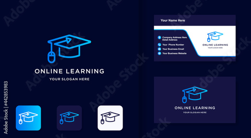 online education logo and business card