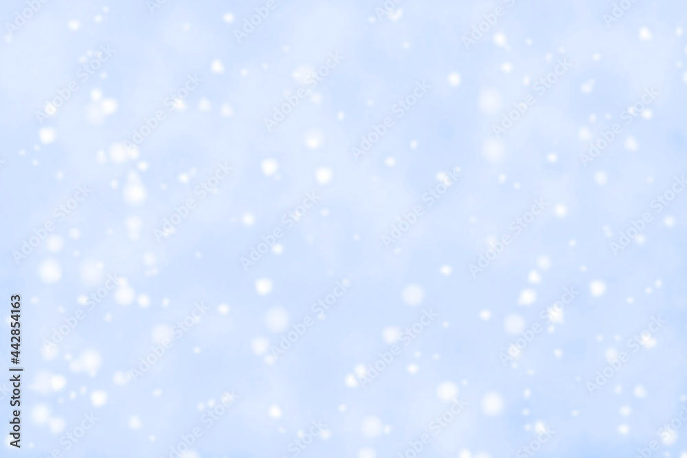 Abstract snowfall background. Blurred blue and white snowfall background. Abstract snowfall background. Blurred blue and white snowfall background.