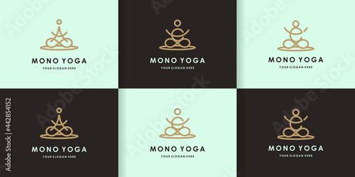 letter a c e yoga logo collection