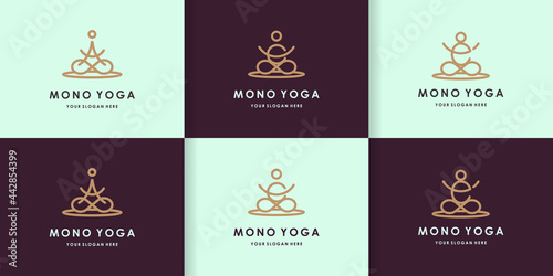 letter a c e yoga logo collection