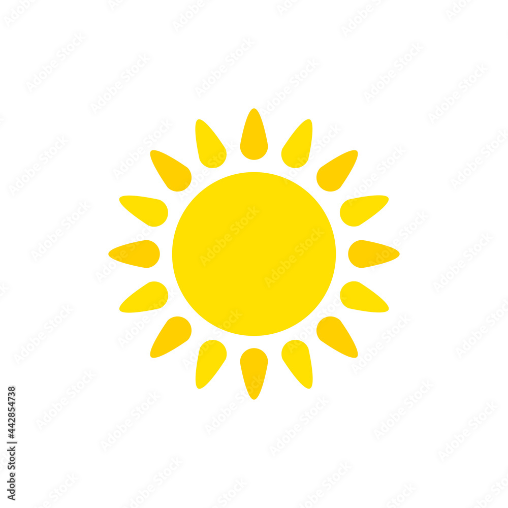 Sun icon on white background. Sun icon on white background.