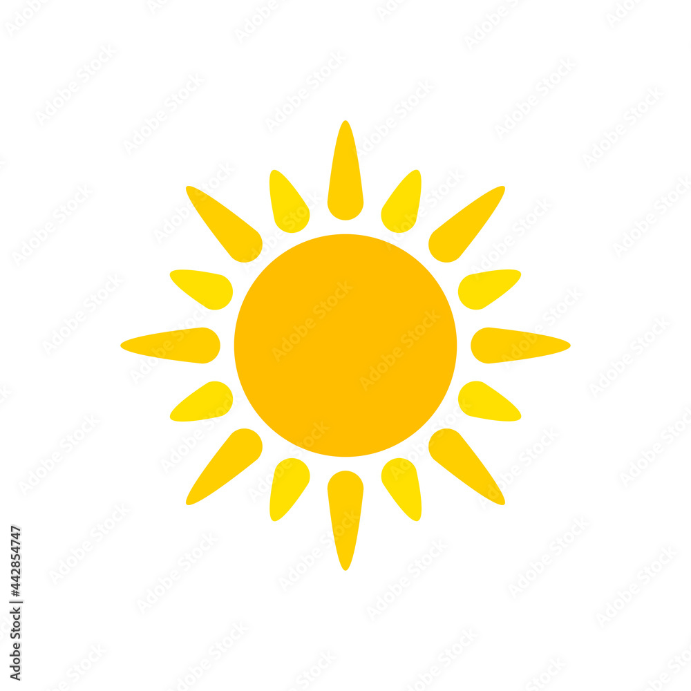 Sun icon on white background. Sun icon on white background.