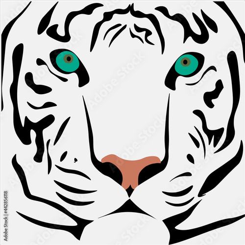 Tiger symbol 2022 green eyes predatory look