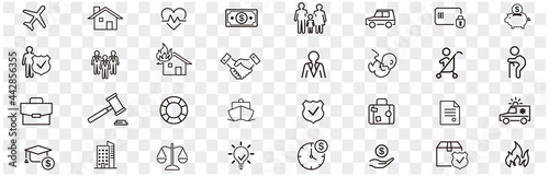 Insurance icon set vector illustration.