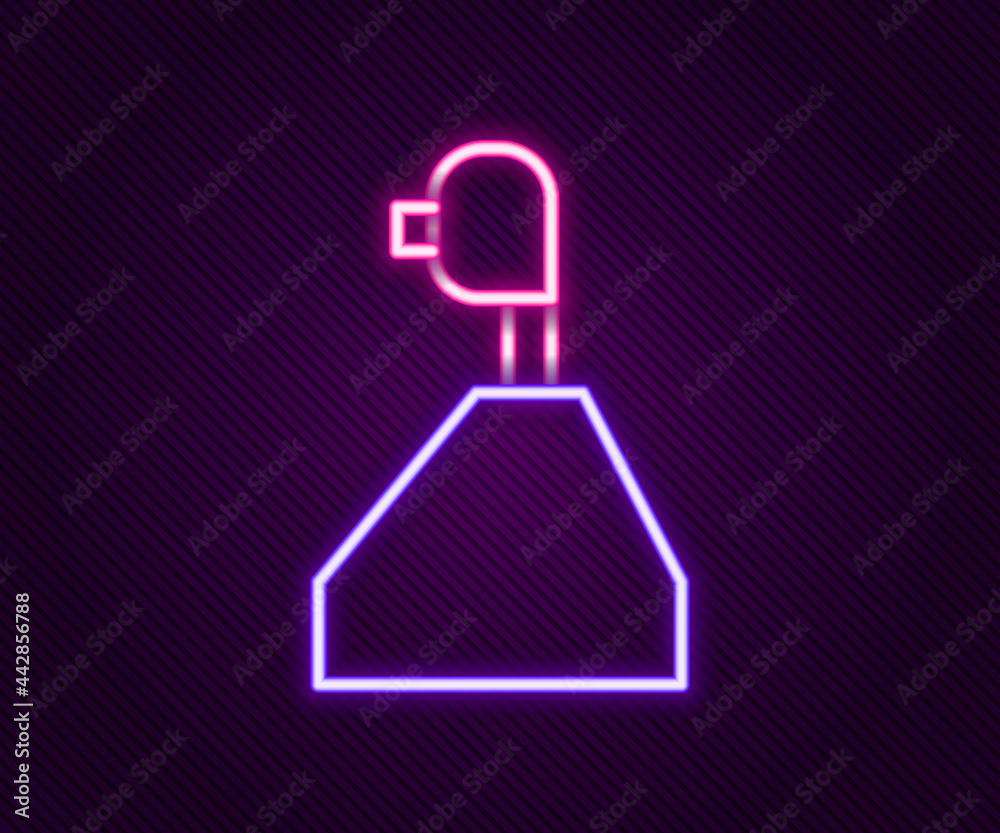 Glowing neon line Gear shifter icon isolated on black background. Transmission icon. Colorful outline concept. Vector Glowing neon line Gear shifter icon isolated on black background. Transmission icon. Colorful outline concept. Vector