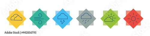 Colourful weather forecast signs on white background. Calendar icon vector. Flat vector.