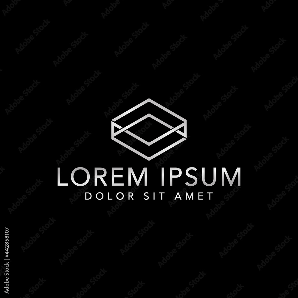 hexagonal and cube logo template design	
