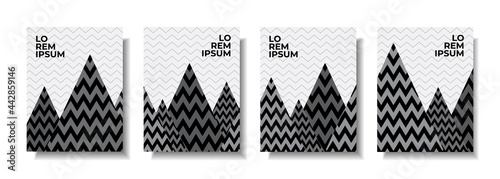 Unique colorful abstract mountain background cover. Book cover with mountain outline. Mountain with unique line style for poster, print, cover, wallpaper, etc