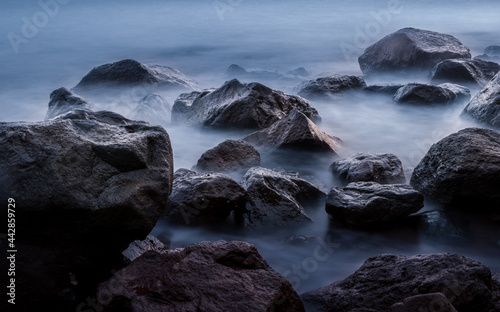 waves on the rocks