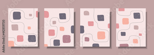 Unique abstract background cover with delicate painting style and color. Organic shape art design for posters, prints, covers, wallpapers, etc