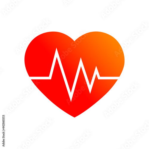 Heartbeat icon, Heart beat pulse symbol line design for logo, apps, UI and websites, Medical healthy concept, Isolated on white background, Vector illustration