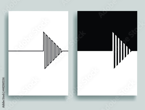 Aesthetic geometric brochures . One line logo . Modern art .Abstract minimal negative space poster . Contemporary vector design 