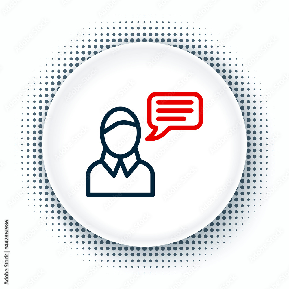 Line Speech bubble chat icon isolated on white background. Message icon. Communication or comment chat symbol. Colorful outline concept. Vector Line Speech bubble chat icon isolated on white background. Message icon. Communication or comment chat symbol. Colorful outline concept. Vector