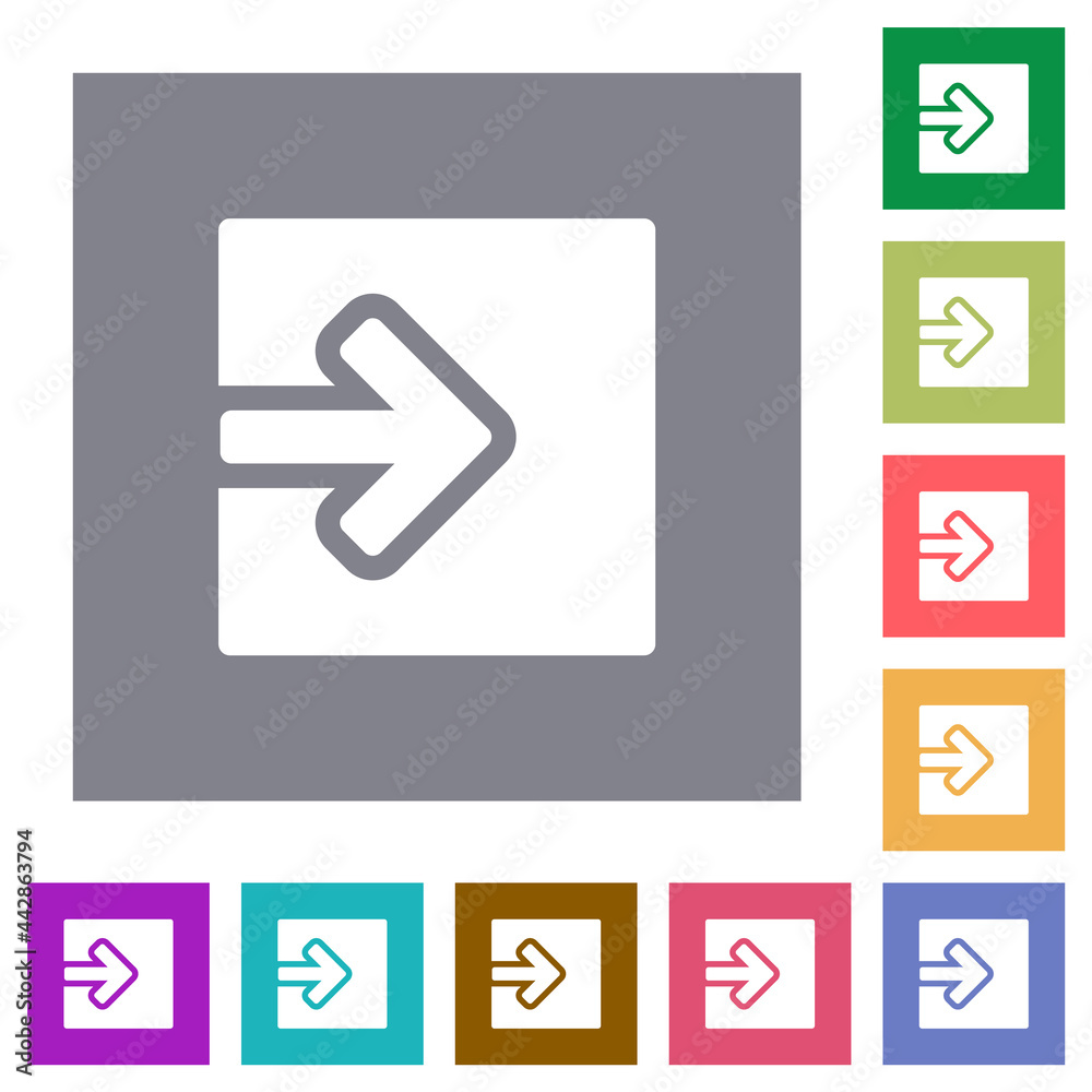 Import object square flat icons Import object square flat icons
