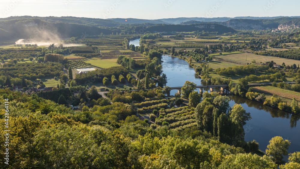 The Dordogne River taken from the medieval Domme village in France