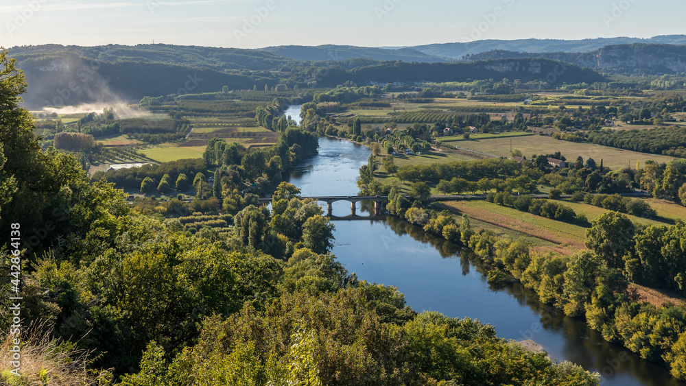 The Dordogne River taken from Domme village in France