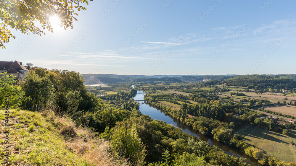 The Dordogne River taken from the medieval Domme village in France