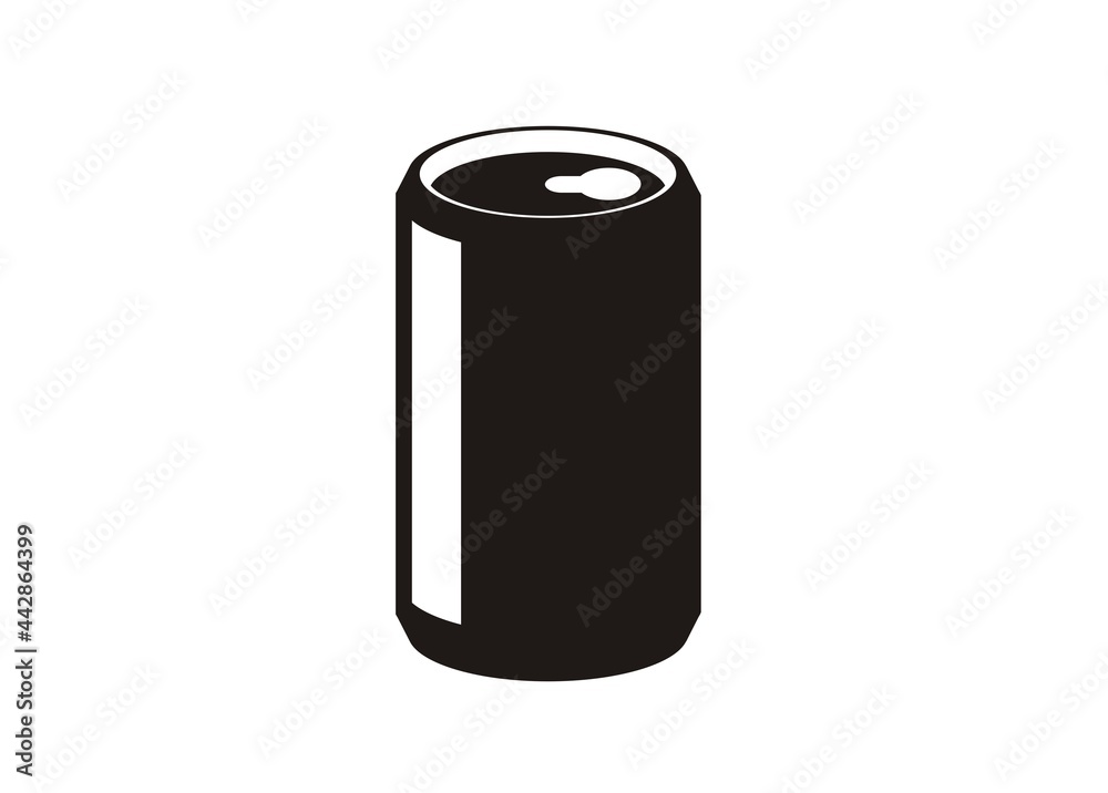 Soft drink can simple illustration in black and white.
Soft drink can simple illustration in black and white.