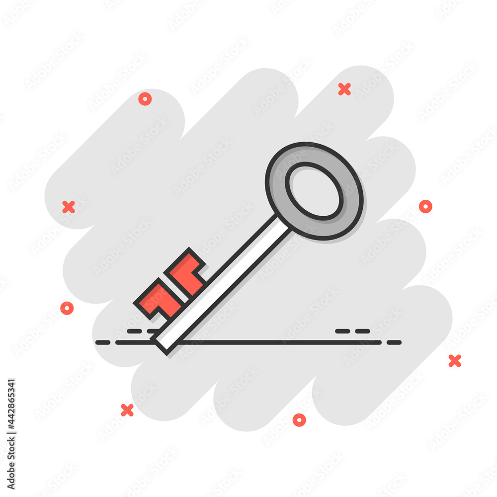 Key icon in flat style. Password vector illustration on white isolated background. Access business concept. Key icon in flat style. Password vector illustration on white isolated background. Access business concept.