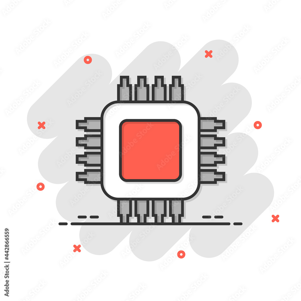 Computer cpu icon in flat style. Circuit board vector illustration on white isolated background. Motherboard chip business concept. Computer cpu icon in flat style. Circuit board vector illustration on white isolated background. Motherboard chip business concept.