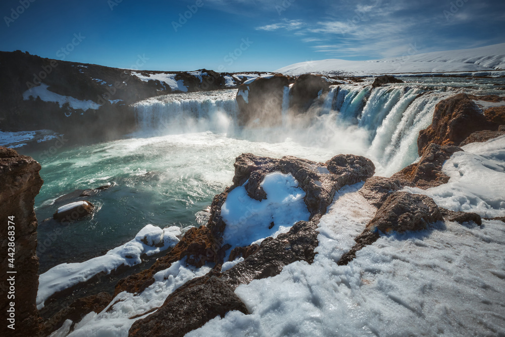 The Landscape of Godafoss Waterfall, Iceland