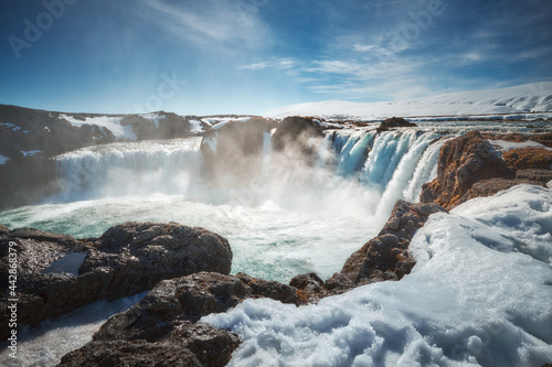 Fototapeta Naklejka Na Ścianę i Meble -  The Landscape of Godafoss Waterfall, Iceland