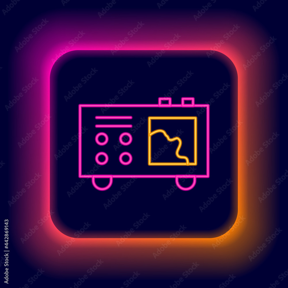 Glowing neon line Spectrometer icon isolated on black background. Colorful outline concept. Vector Glowing neon line Spectrometer icon isolated on black background. Colorful outline concept. Vector