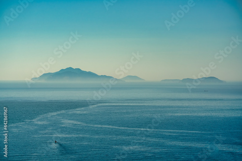 Cu Lao Cham island, view from Son Tra peninsula, Da Nang Vietnam